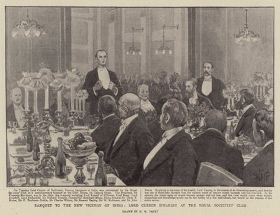 Banquet to the New Viceroy of India, Lord Curzon speaking at the Royal Societies